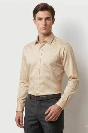 Mens Cream color shirt  silk cotton