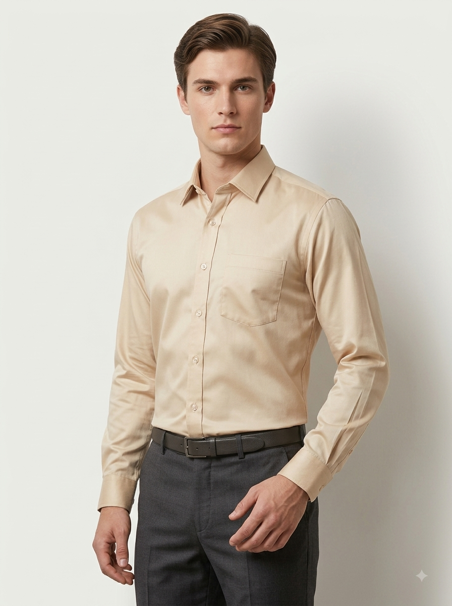 Mens Cream color shirt silk cotton