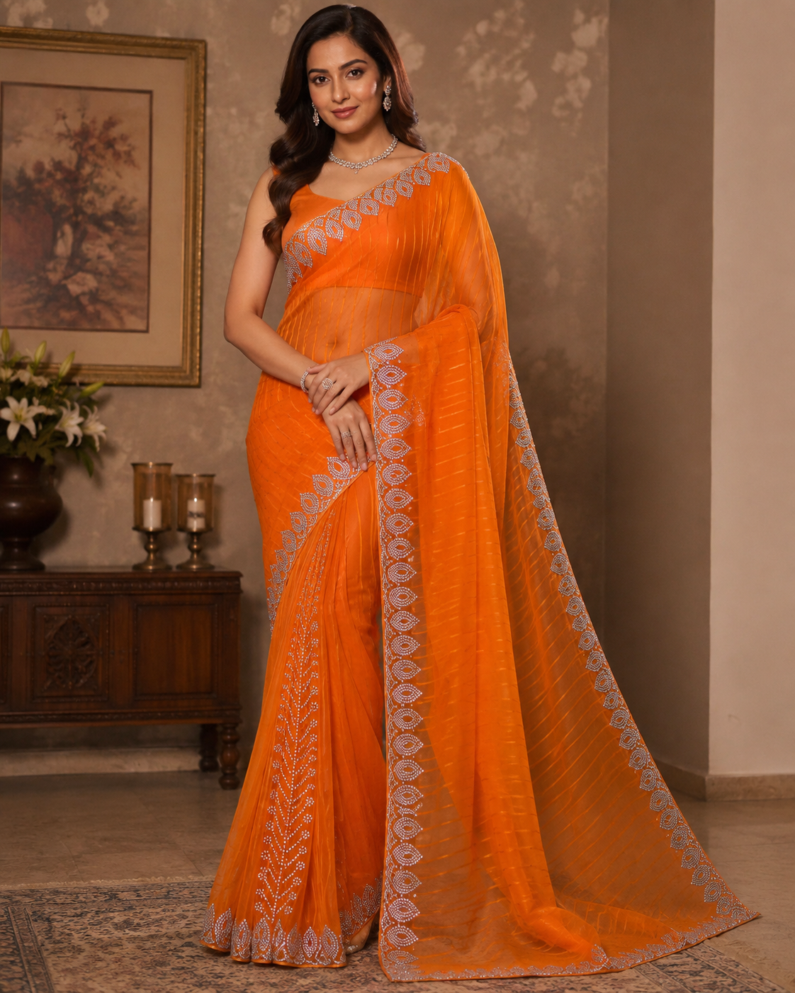 Georgette Silk Designer Saree - Image 4