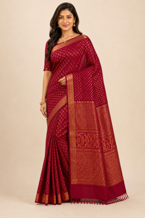 Georgette silk print saree