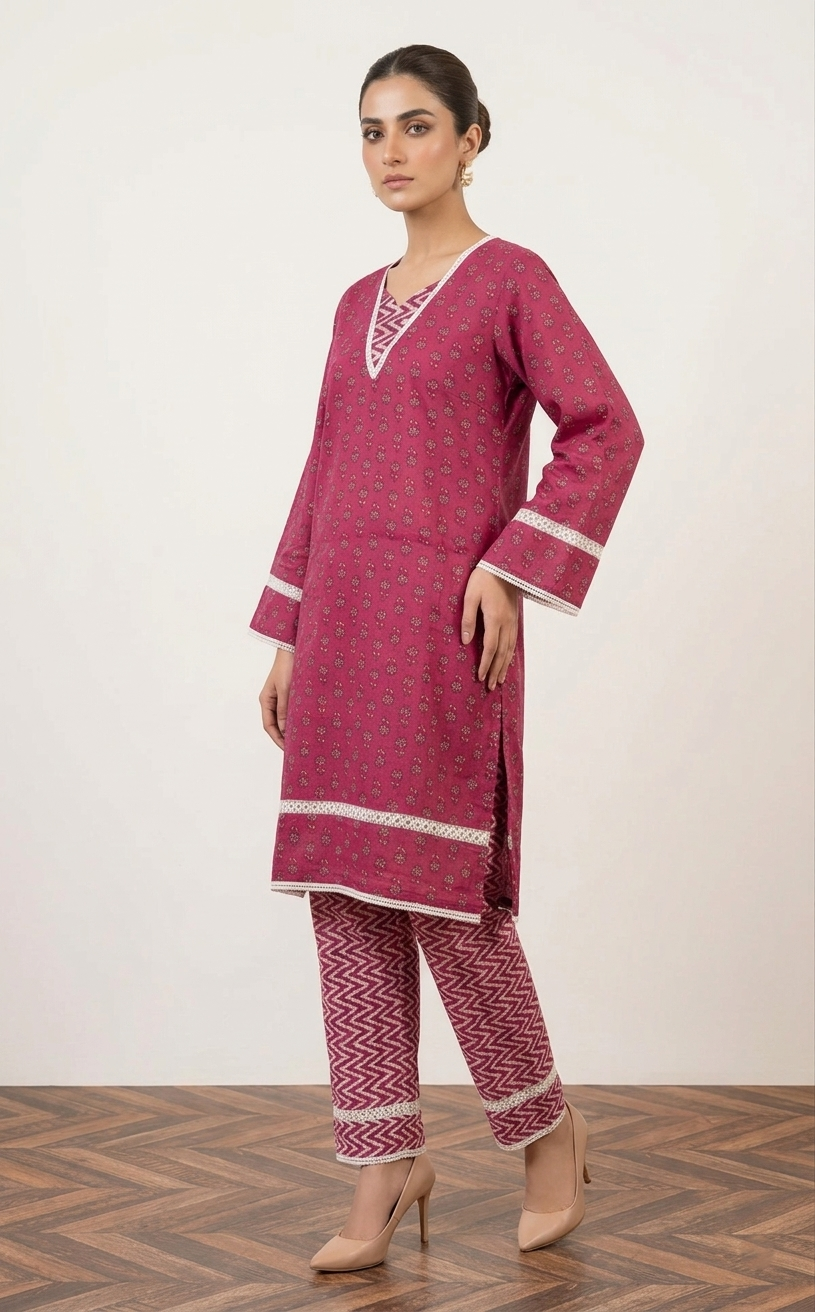 Women Rani pink Co-ords set - Image 2
