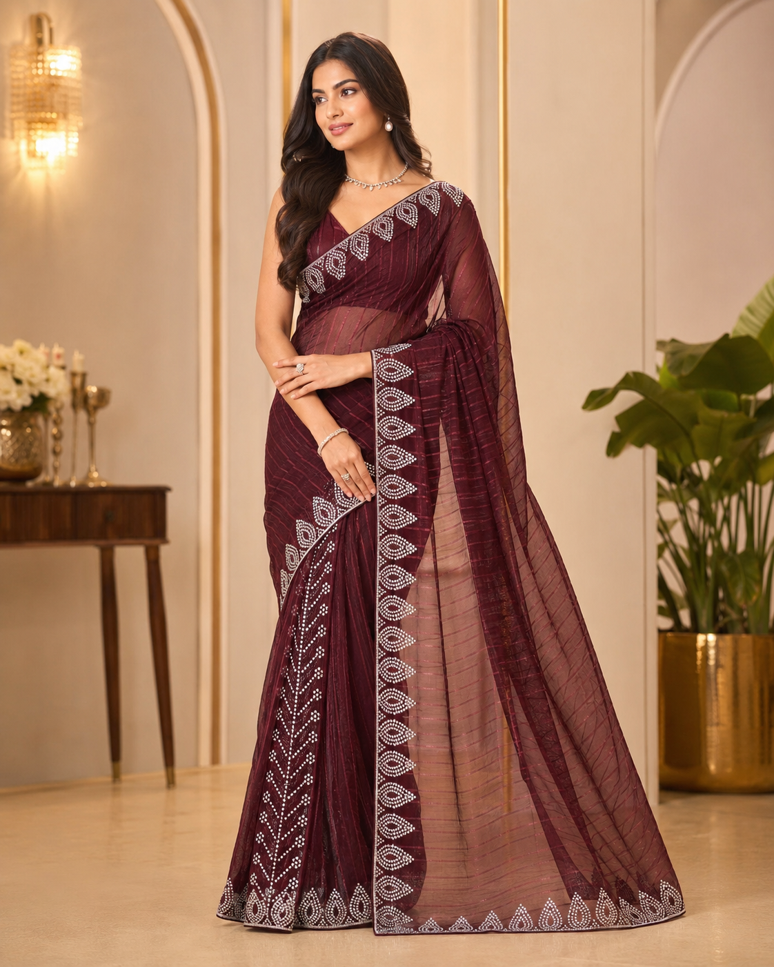 Georgette Silk Designer Saree - Image 3