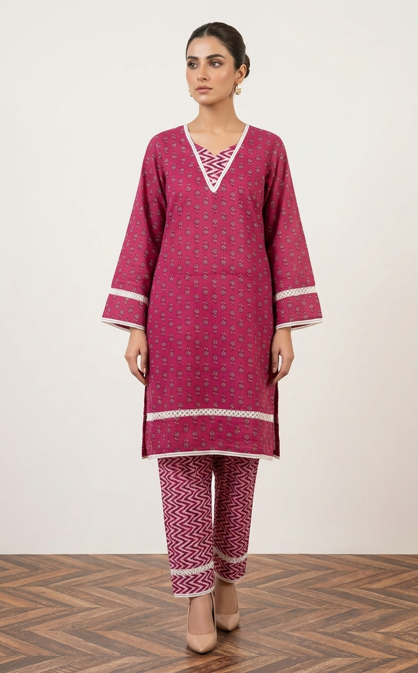 Women Rani pink Co-ords set