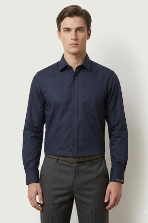 Navy blue shirt slik cotton