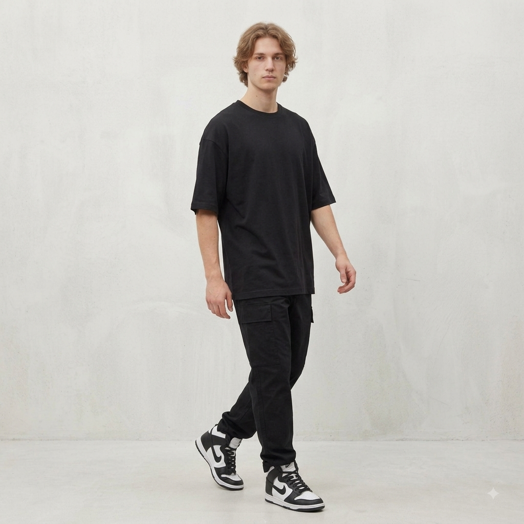 Black cotton oversized Tshirts - Image 3