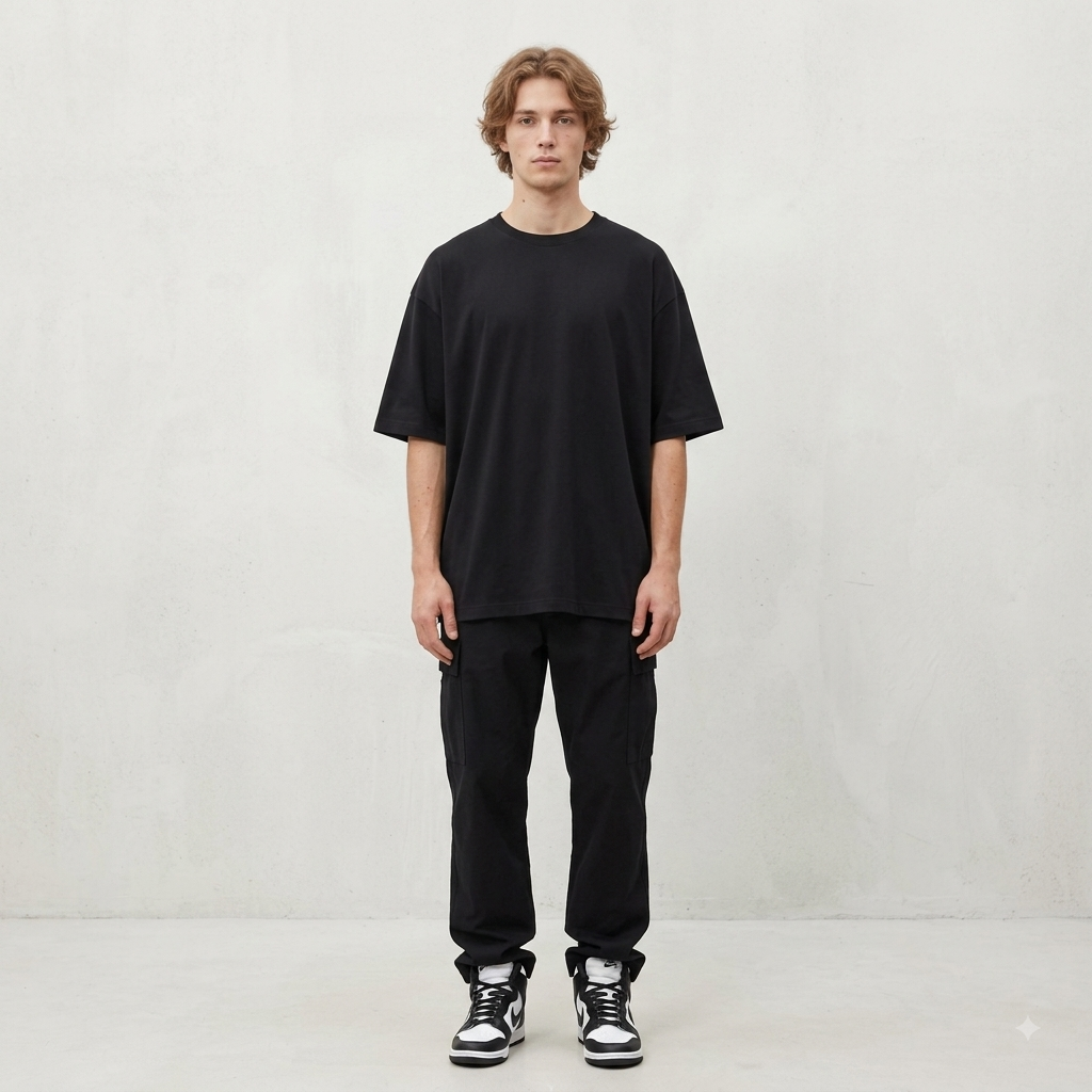 Black cotton oversized Tshirts - Image 2