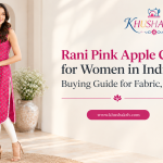 Rani pink apple cut kurti for women with a fitted bodice and flared hem