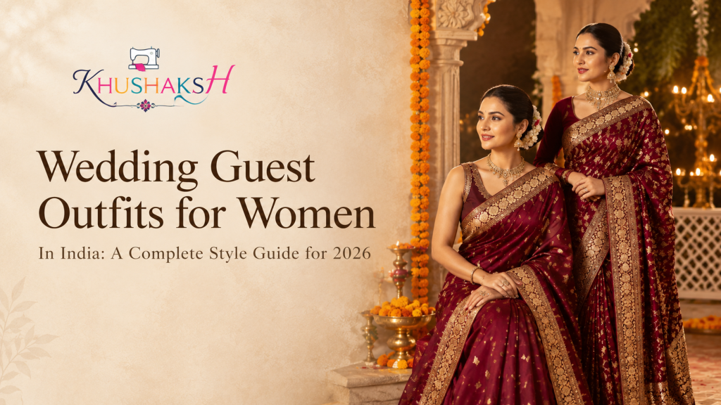 Rani pink co-ord set styled as a mehendi outfit for women wedding guests